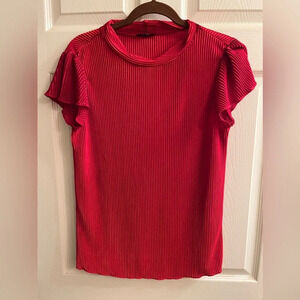 AVA JAMES~ RED BLOUSE~ LIGHTWEIGHT~LG